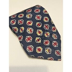 Ferrell Reed Knothe Bros Silk Neck Tie Navy Geometric USA Made One Size